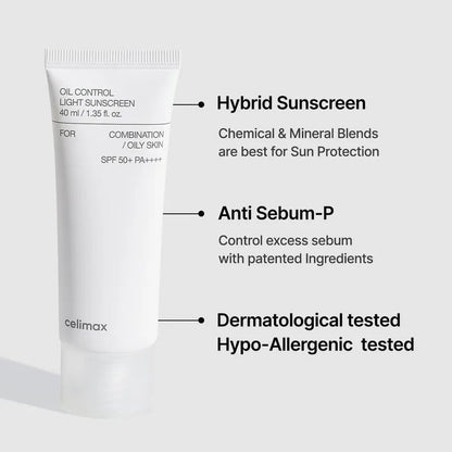 CELIMAX OIL CONTROL LIGHT SUNSCREEN 40ML